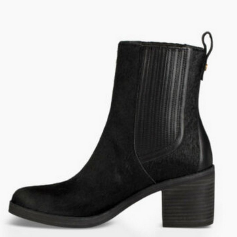UGG Camden Exotic Black Calf Cow Hair Ankle Bootie
